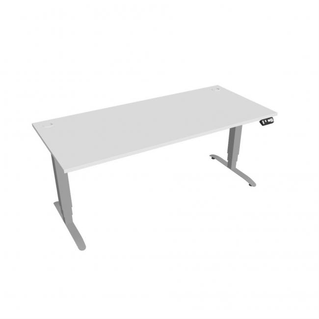 Motion desk, PO, 3S, 180x61 - 128x80 cm, white/grey