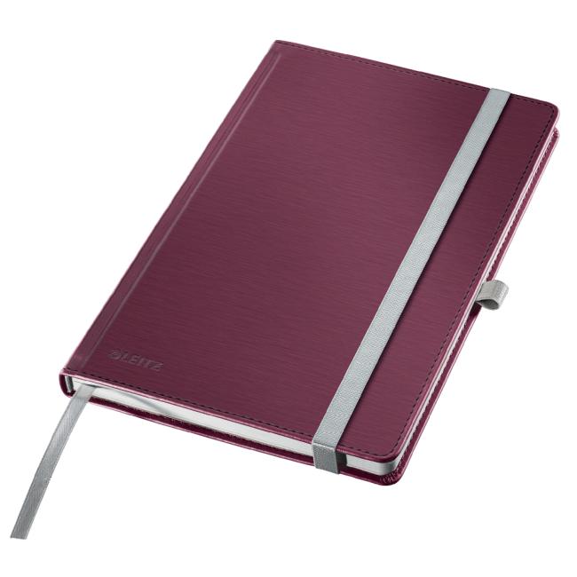 [ES851028] Lined notebook HC A5 Leitz Style hard boards garnet red