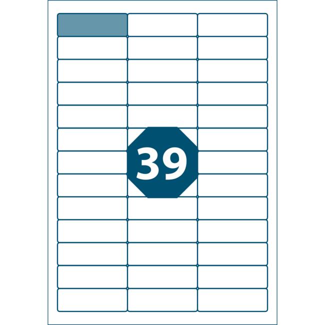 Labels universal A4 64x21mm red 100 sheets