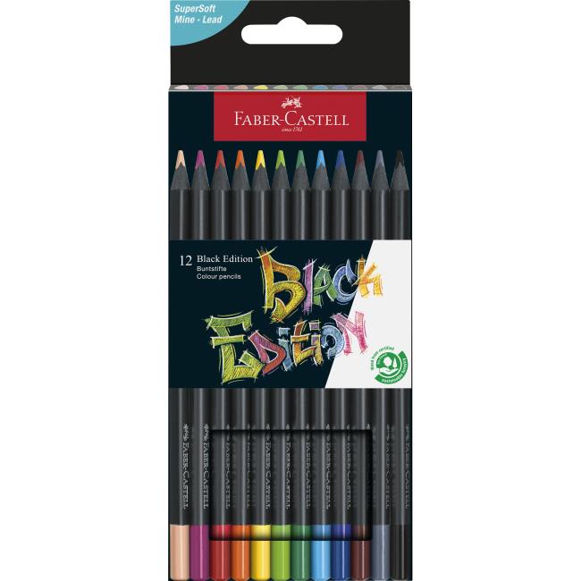 Faber Castell Black Edition crayons, 12 pcs
