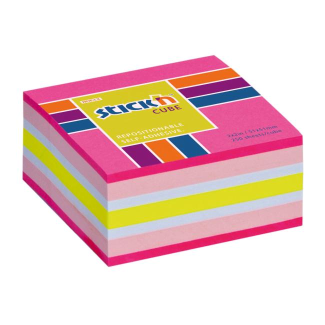 [AV021533] Stick'n Hopax mini self-adhesive pad, 51x51 mm, pink mix