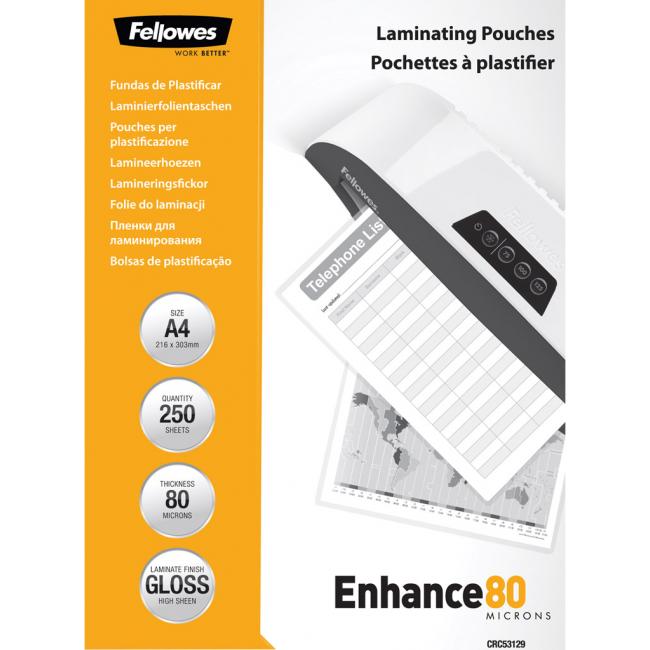 [FE531290] Fellowes laminating films 216x303 80mic 250 pcs