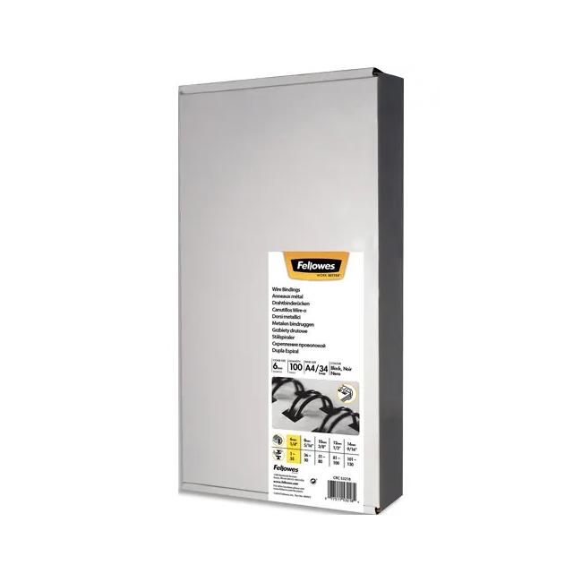 [FE532180] Fellowes drôtené hrebene 6mm čierne 3:1