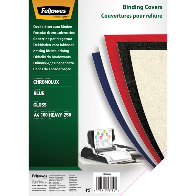 Kartónové obálky na krúžkovú väzbu Chromolux A4 modrá