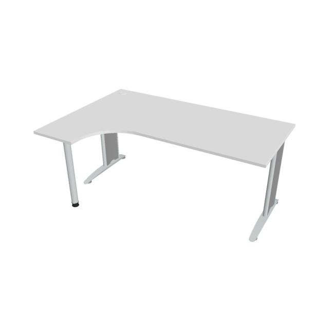Flex desk, ergo, right, 180x75.5x120 (40x80) cm, white/metal