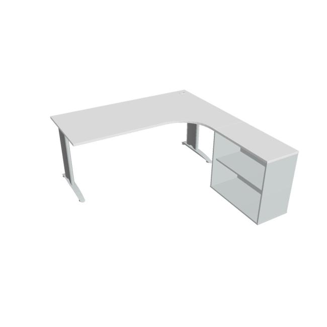 [ON183399] Work desk Flex, ergo, left, 180x75.5x200.0 (80x40) cm, white/metal