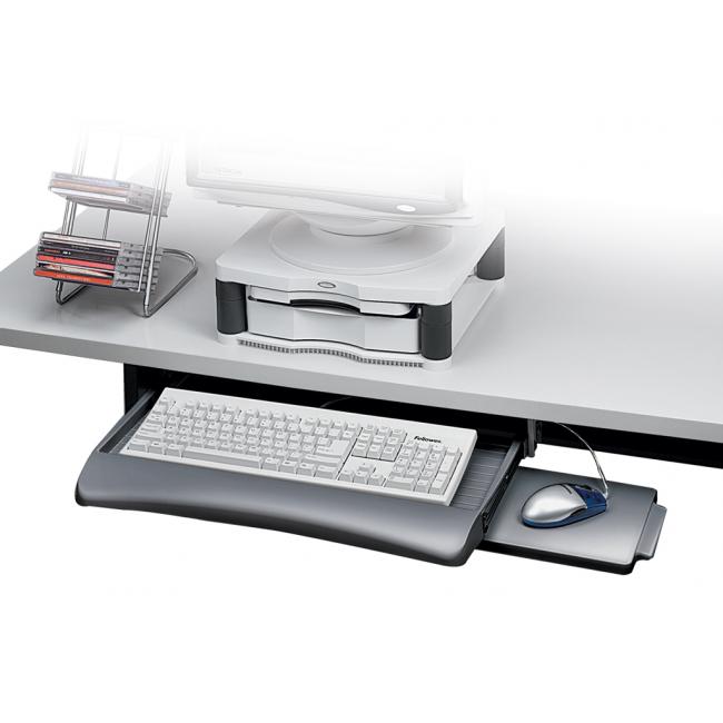 [FE938040] Polička na klávesnicu pod stolom grafit