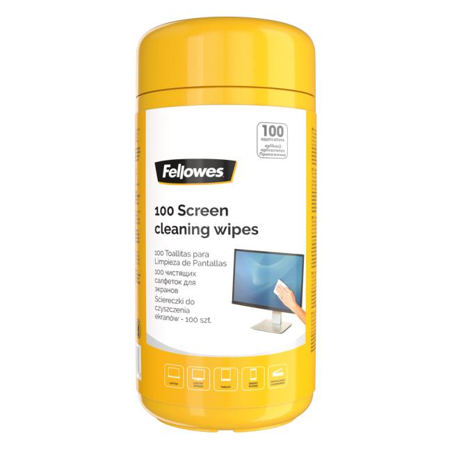 A box of tear-off wipes for screens