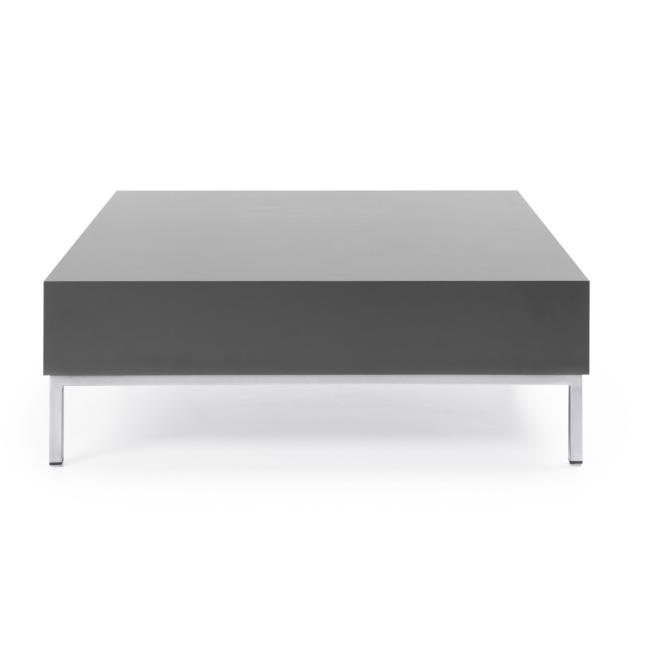 Coffee table S 2 H, 85x85x30 cm, gray color, chrome legs