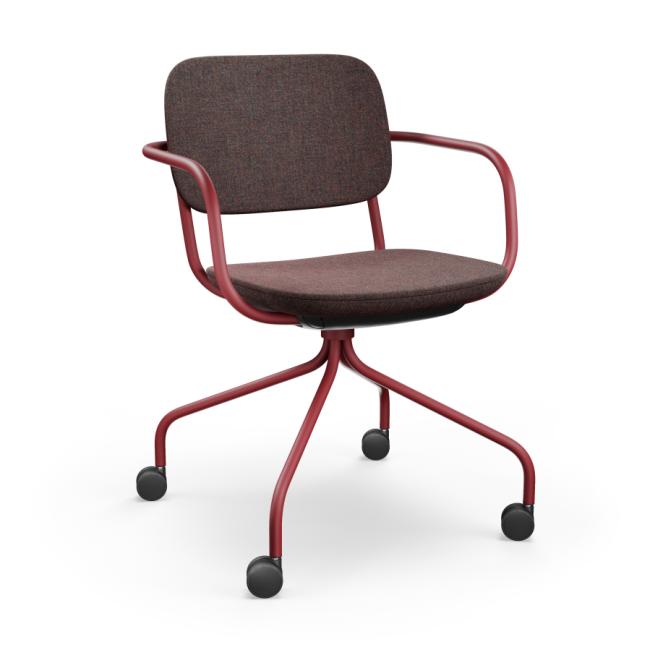 Normo conference chair, LP armrests, frame RAL3005, fabric Xtreme YS136 brown