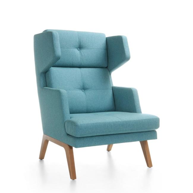 [FL001008] October single chair, wood legs, fabric Medley 67006