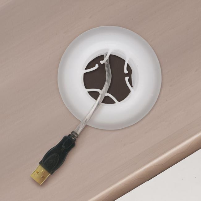 Holder for attaching the cable organizer to the grommet, white