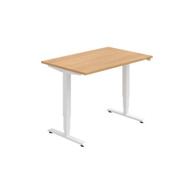 [ON211146] Pracovný stôl RUN, ZO, 3S, 120x64,5-130,5x80 cm, dub/biela