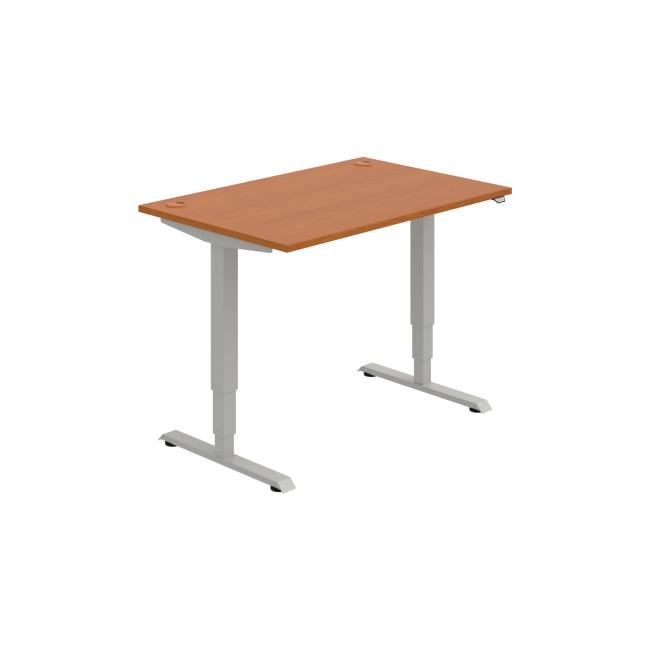 Work table RUN, ZO, 3S, 120x64.5-130.5x80 cm, cherry/grey