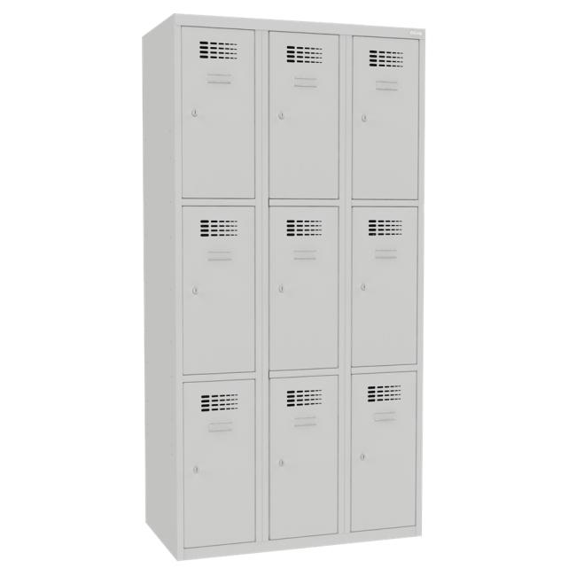 [AA000138] 9-compartment cabinet for storing valuables, lockable, H.180 x W.90 x D.50 cm, gray