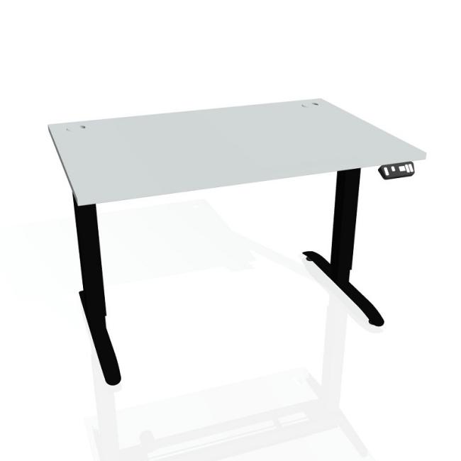 Motion desk, PO, 2S, 140x70.5-120.5x80 cm, grey/black