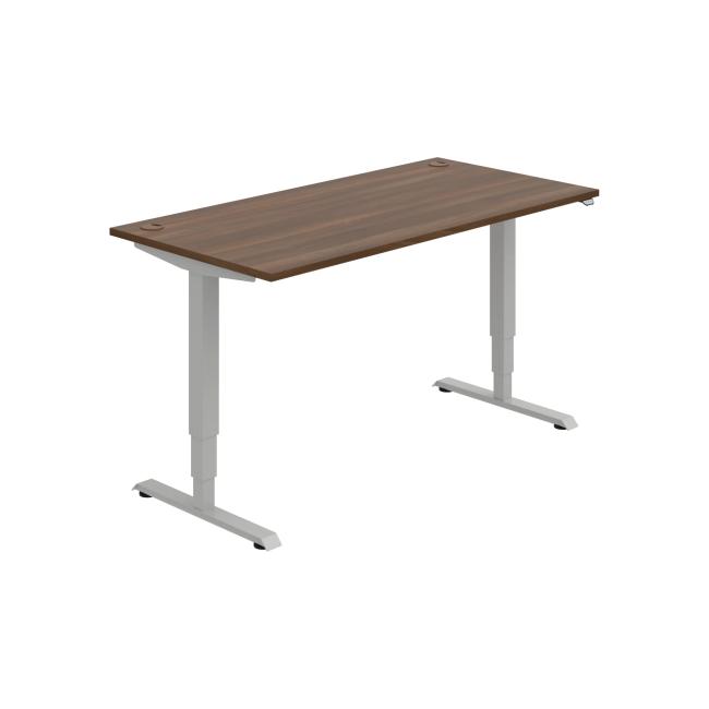 Work table RUN, ZO, 3S, 160x64.5-130.5x80 cm, walnut/grey