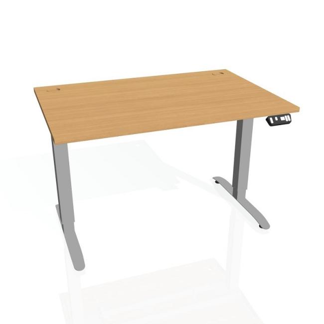 Motion desk, PO, 2S, 160x70.5-120.5x80 cm, beech/grey