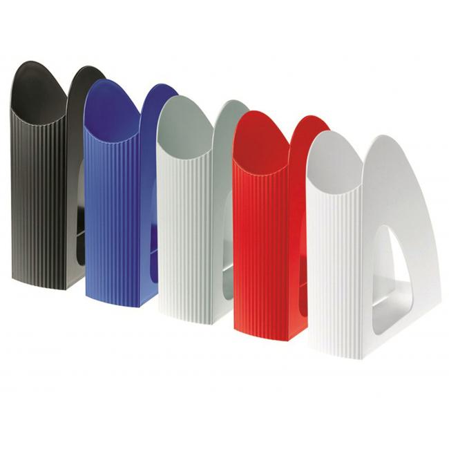 Twin white magazine stand