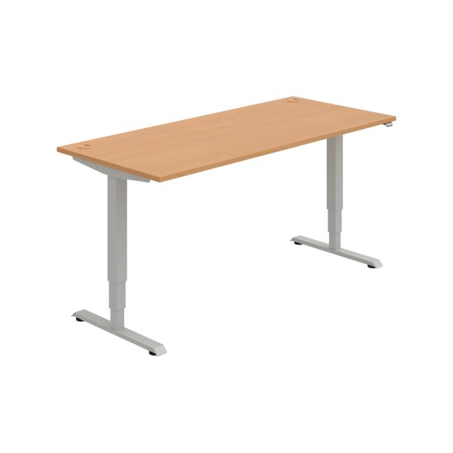 Work table RUN, ZO, 3S, 180x64.5-130.5x80 cm, beech/grey