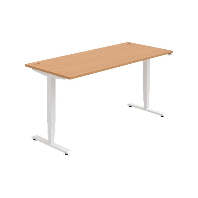 Work table RUN, ZO, 3S, 180x64.5-130.5x80 cm, beech/white