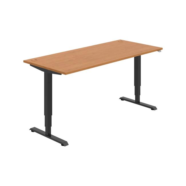 Work table RUN, ZO, 3S, 180x64.5-130.5x80 cm, alder/black