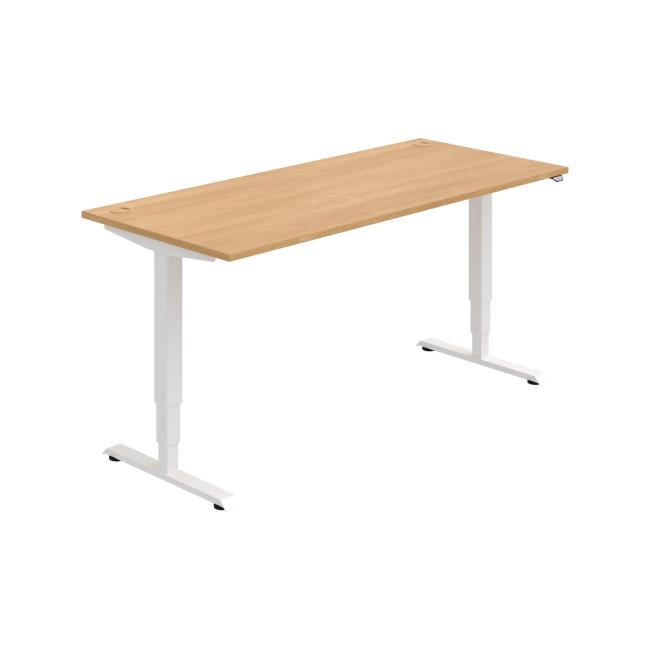 Work table RUN, ZO, 3S, 180x64.5-130.5x80 cm, oak/white