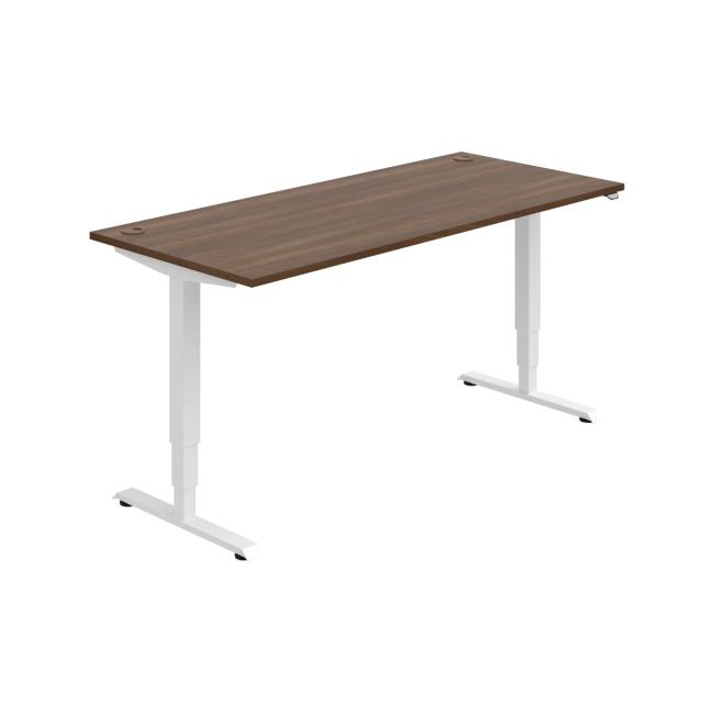 Work table RUN, ZO, 3S, 180x64.5-130.5x80 cm, walnut/white