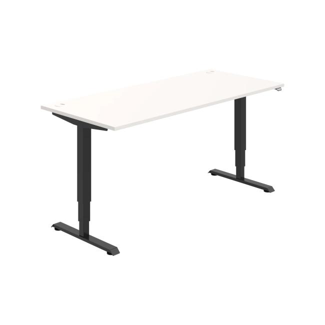 Work table RUN, ZO, 3S, 180x64.5-130.5x80 cm, white/black