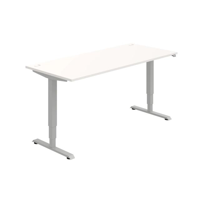 Work table RUN, ZO, 3S, 180x64.5-130.5x80 cm, white/grey