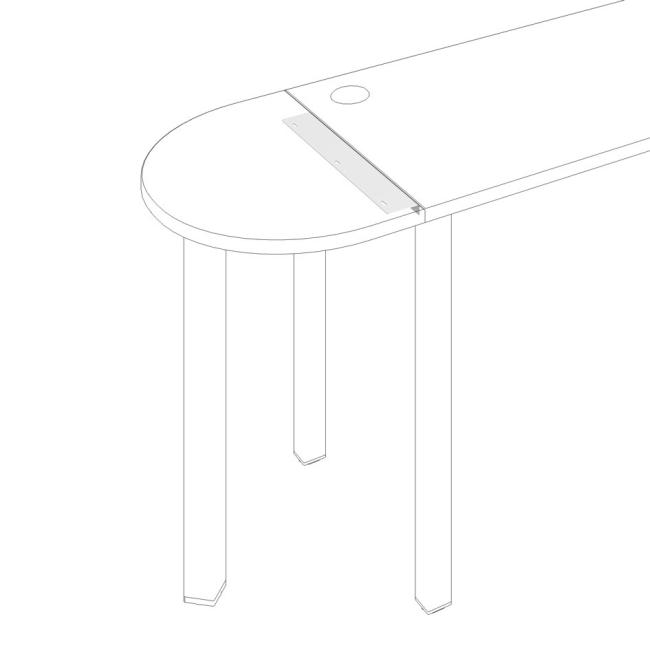 Pripojovací uholník Uni na stoly 60 cm