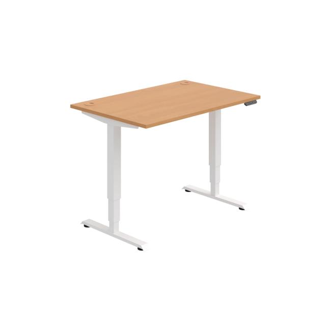 Work table RUN, PO, 3S, 120x64.5-130.5x80 cm, beech/white
