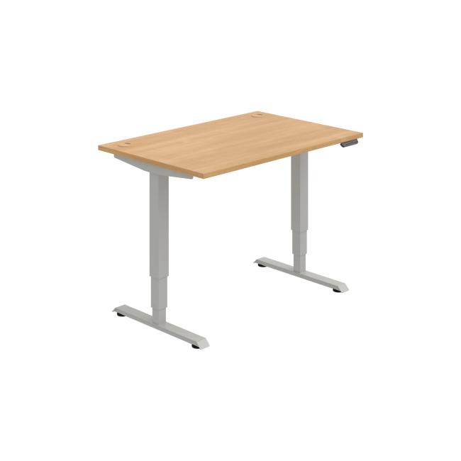 Work table RUN, PO, 3S, 120x64.5-130.5x80 cm, oak/grey