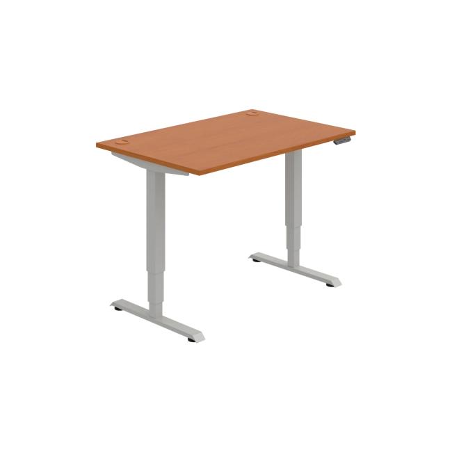 Work table RUN, PO, 3S, 120x64.5-130.5x80 cm, cherry/grey