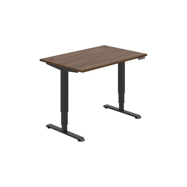 Work table RUN, PO, 3S, 120x64.5-130.5x80 cm, walnut/black