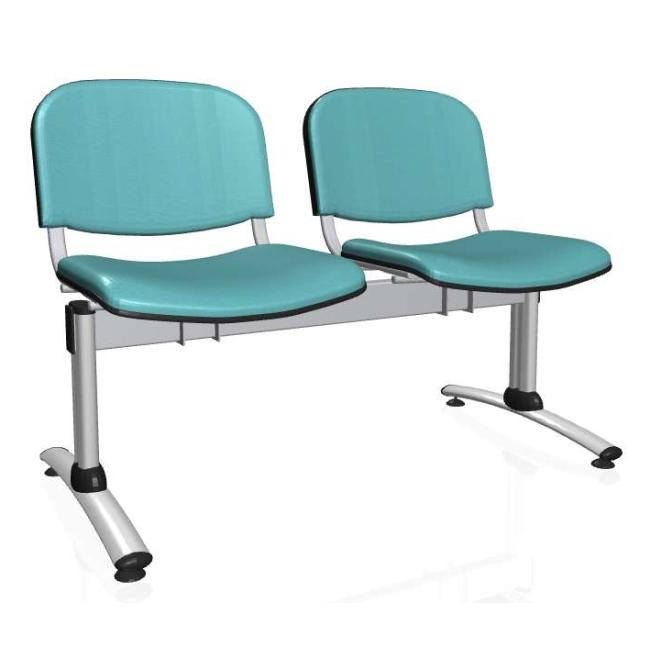 [AB010403] Imperia 2-seater bench, gray construction, ex. eco leather KN0061 blue