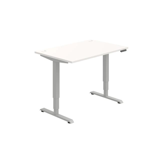 Work table RUN, PO, 3S, 120x64.5-130.5x80 cm, white/grey