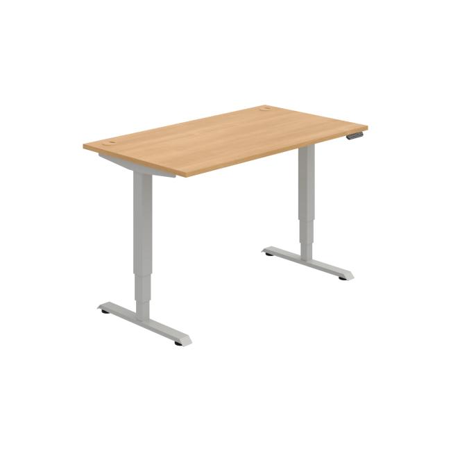 Work table RUN, PO, 3S, 140x64.5-130.5x80 cm, oak/grey