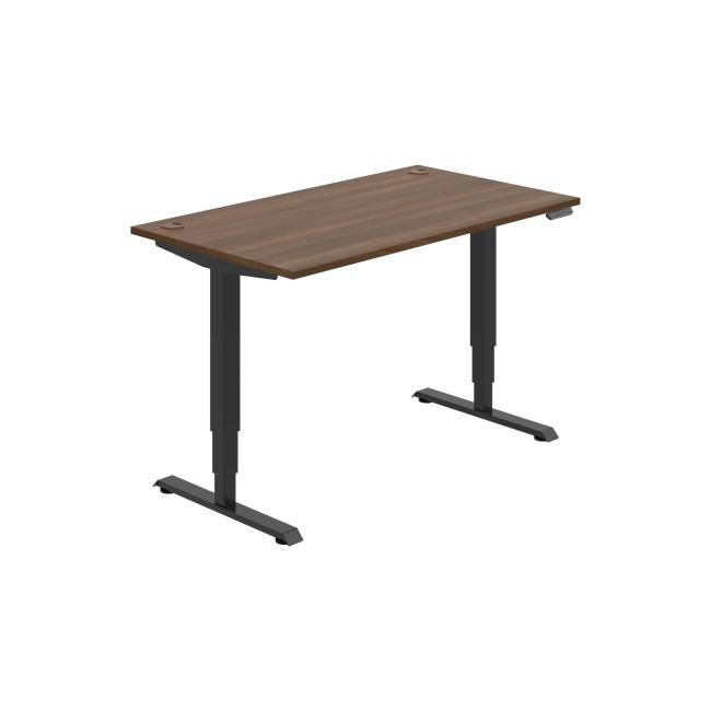 Work table RUN, PO, 3S, 140x64.5-130.5x80 cm, walnut/black