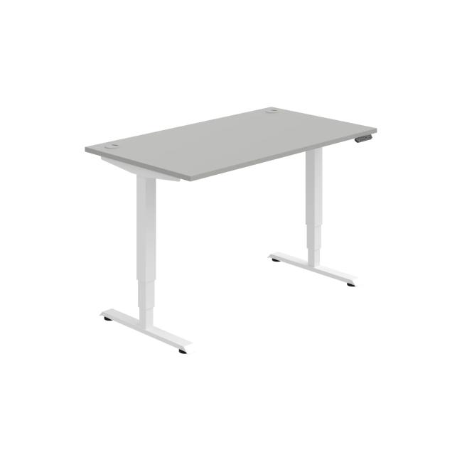[ON223186] Work table RUN, PO, 3S, 140x64.5-130.5x80 cm, grey/white