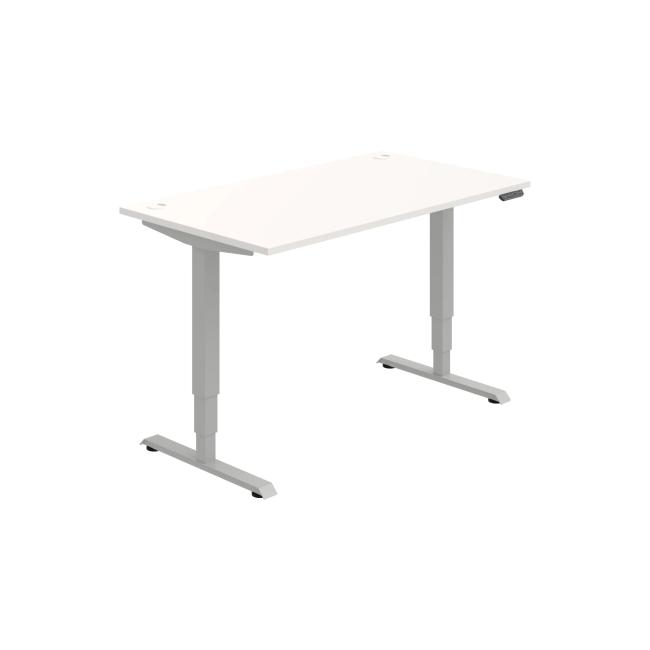 [ON223195] Work table RUN, PO, 3S, 140x64.5-130.5x80 cm, white/grey