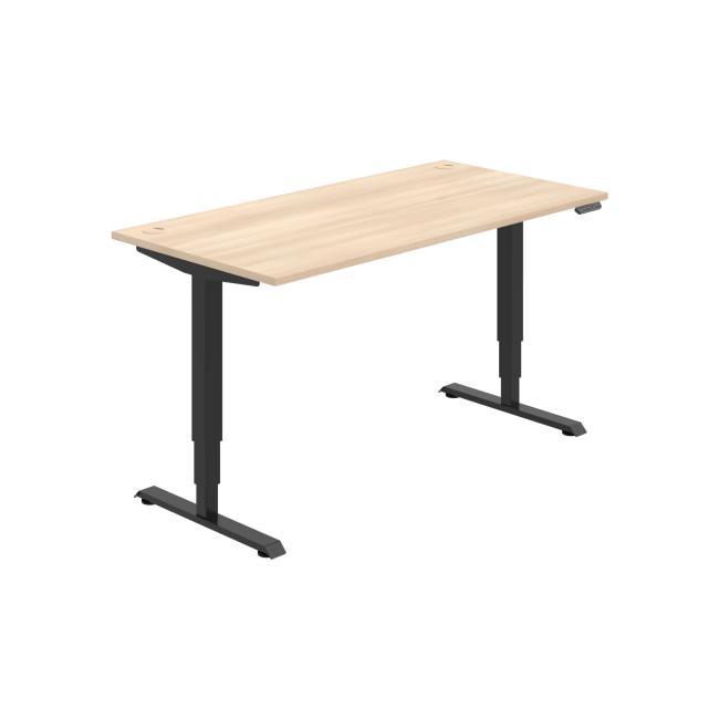 Work table RUN, PO, 3S, 160x64.5-130.5x80 cm, agate/black