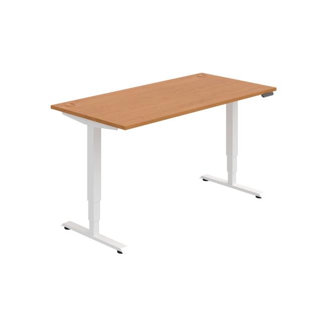 Work table RUN, PO, 3S, 160x64.5-130.5x80 cm, alder/white