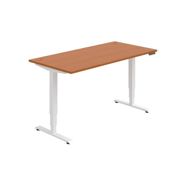 Work table RUN, PO, 3S, 160x64.5-130.5x80 cm, cherry/white