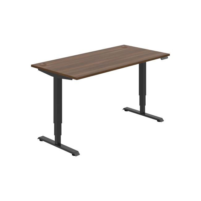 Work table RUN, PO, 3S, 160x64.5-130.5x80 cm, walnut/black