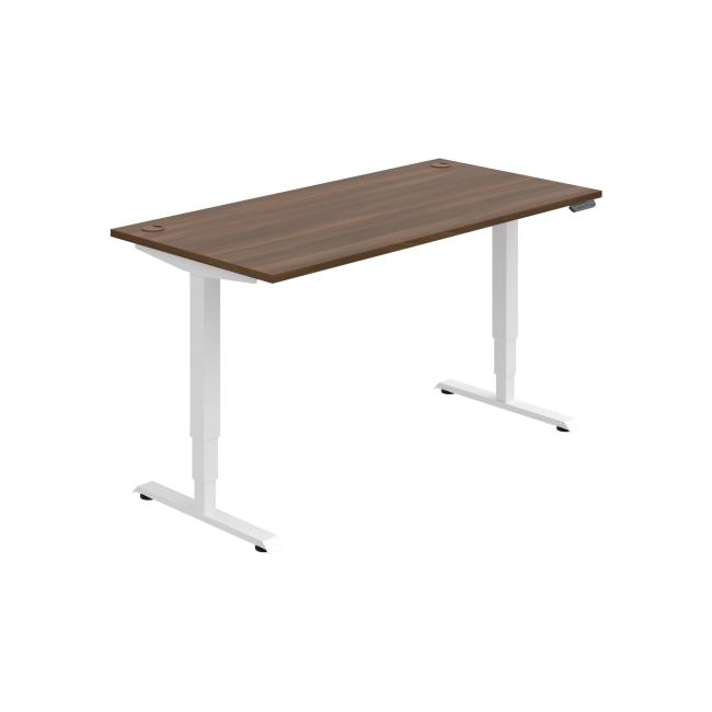 Work table RUN, PO, 3S, 160x64.5-130.5x80 cm, walnut/white