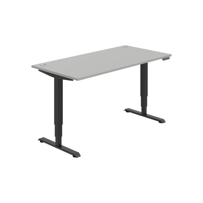 [ON225184] Work table RUN, PO, 3S, 160x64.5-130.5x80 cm, grey/black