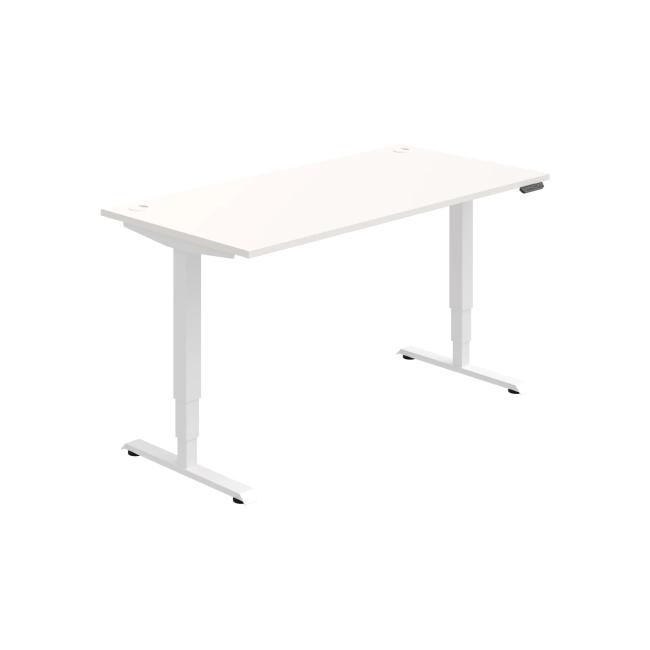 Work table RUN, PO, 3S, 160x64.5-130.5x80 cm, white/white