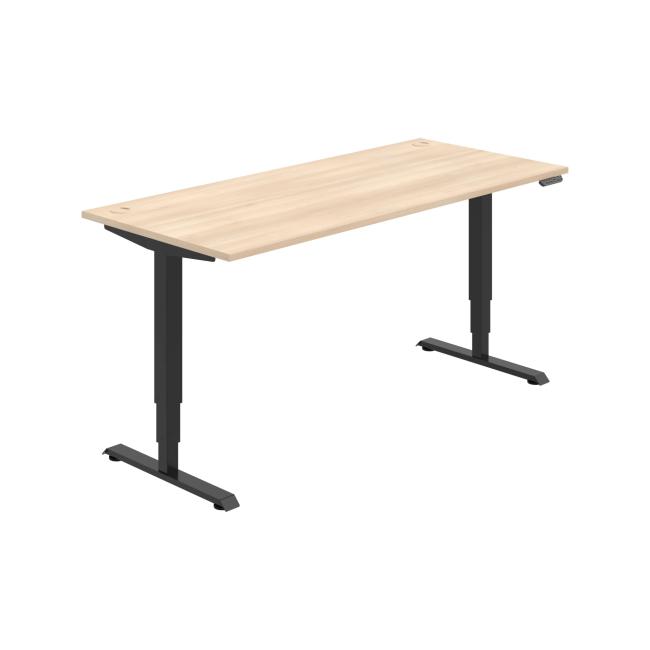 [ON227114] Work table RUN, PO, 3S, 180x64.5-130.5x80 cm, agate/black