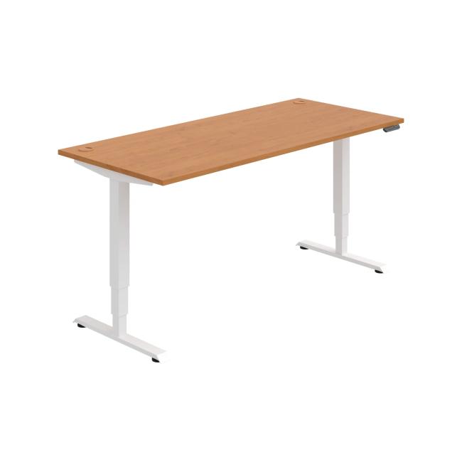 Work table RUN, PO, 3S, 180x64.5-130.5x80 cm, alder/white